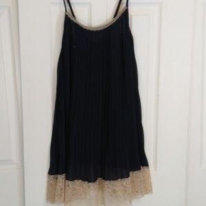 Victorias Secret Black Chiffon Pleated Nightgown